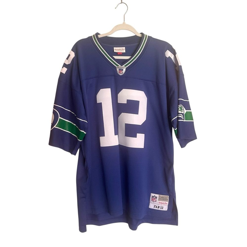 Men's Seattle Seahawks Mitchell & Ness Royal Fan 12 Player Jersey 48 XL